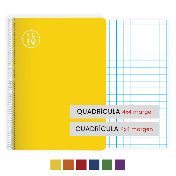 Cuaderno Escolofi Folio 50 hojas cuadrícula 4x4
