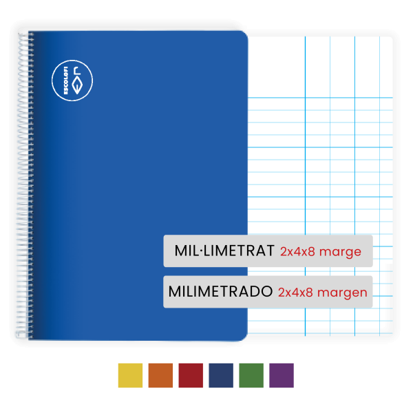 Cuaderno Escolofi Folio 50 hojas milimetrado 2x4x8