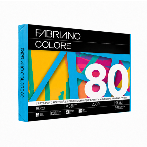 Paquet 250 fulls paper Fabriano Colore A3 Blau intens