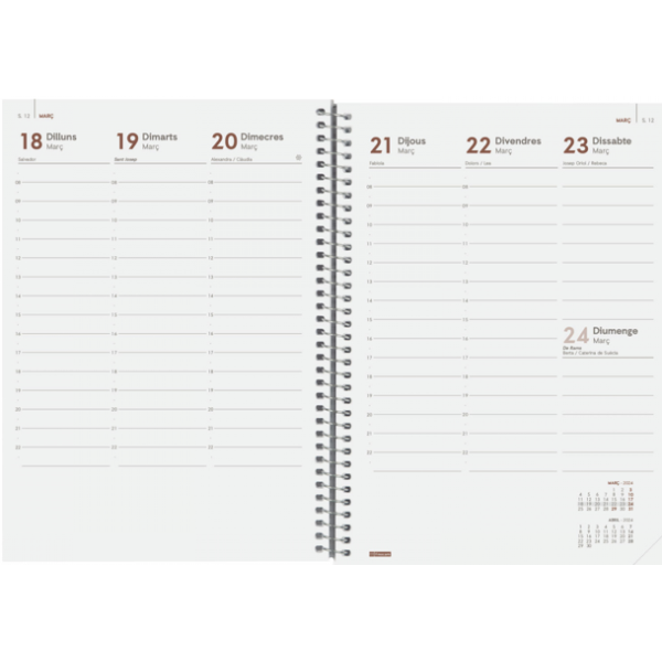 Agenda Finocam Year semana vista