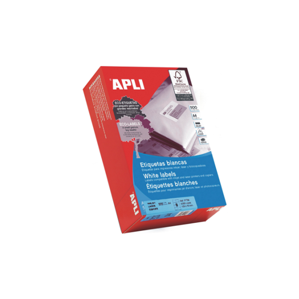 Etiquetas autoadhesivas Apli A4 500 hojas