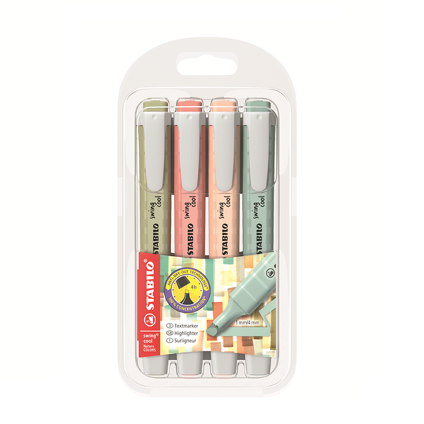 Estoig marcadors fluorescents STABILO Swing cool NatureCOLORS