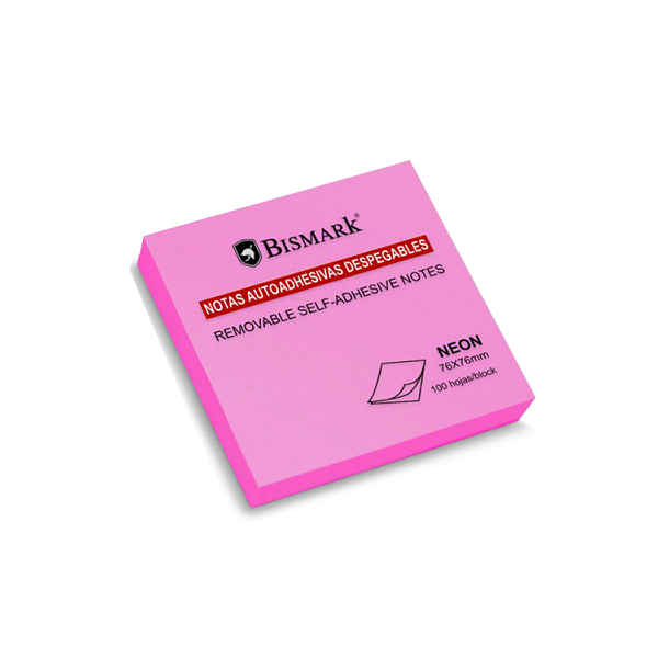 Notes de posar i treure Bismark neó 76x76 mm Magenta