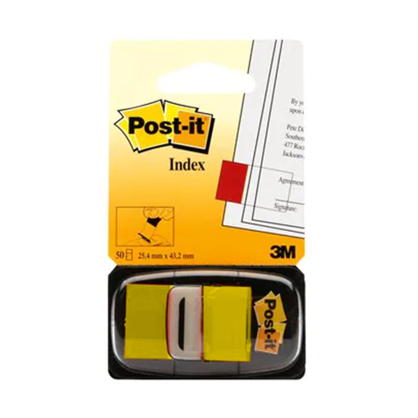 Banderetes Post-it index 25,4x43,2 mm Groc