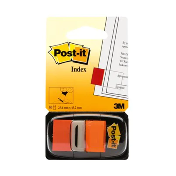 Banderetes Post-it index 25,4x43,2 mm Taronja