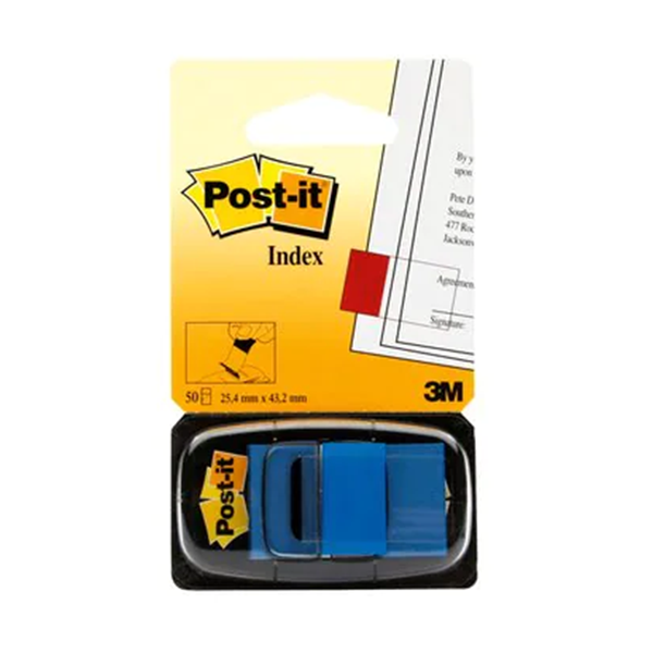 Banderetes Post-it index 25,4x43,2 mm Blau