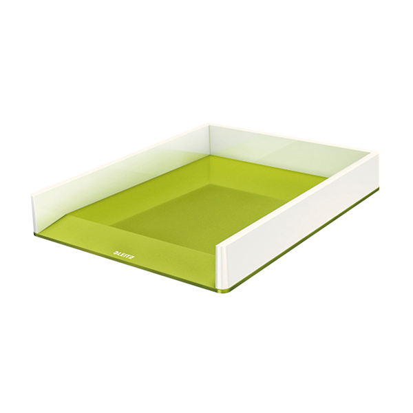 Safata Leitz WOW DUAL Verd metal·litzat/blanc