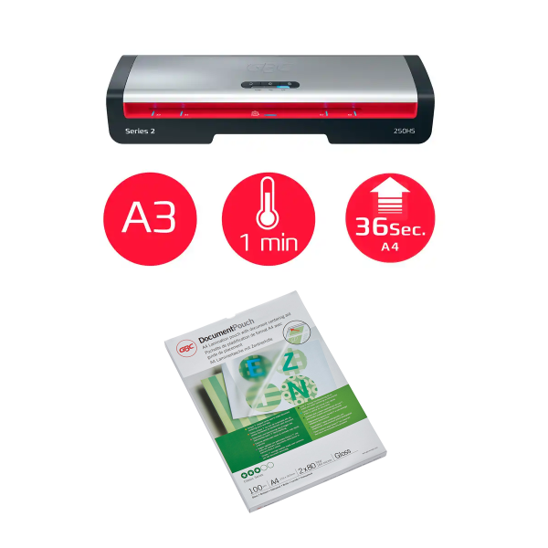 PROMO GBC 250HS + 2 caixes plàstics 80 micres A4