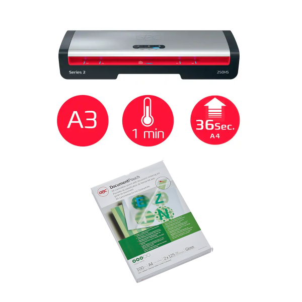 PROMO GBC 250HS + 2 caixes plàstics 125 micres A4