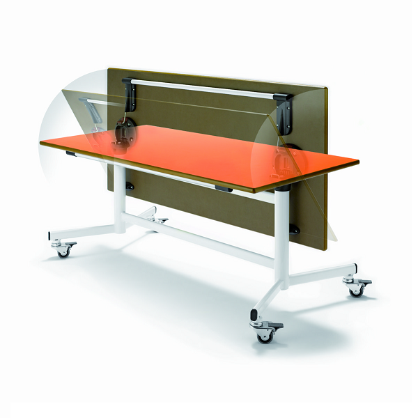 Mesa abatible alt. 54 cm pata blanca