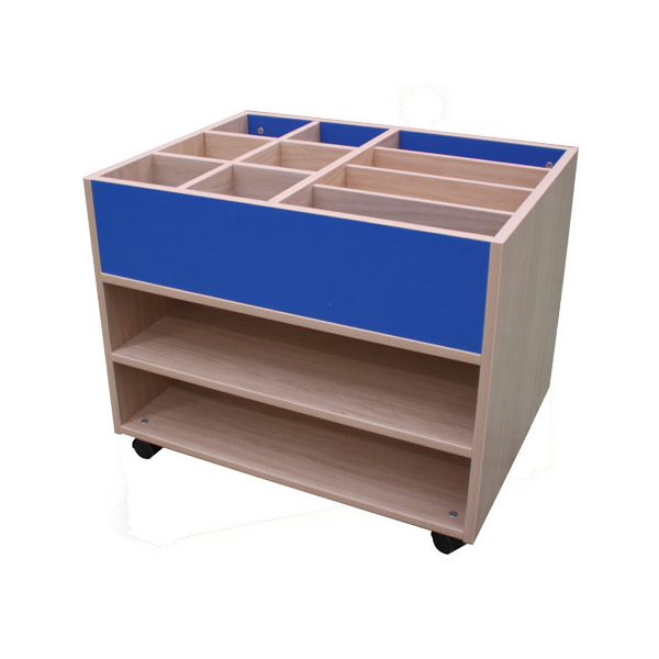 Carro llibreria doble cara faig