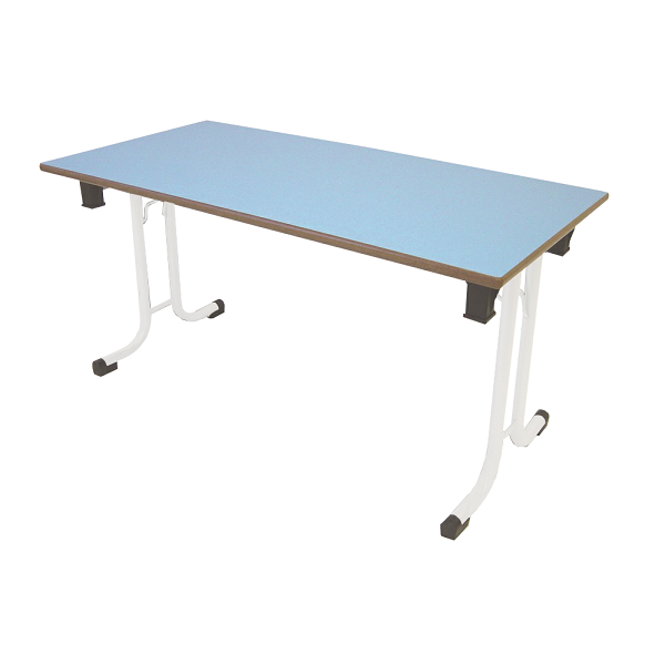 Mesa pleglable melamina 140x80 cm altura 75 cm patas gris