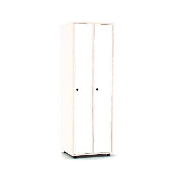 Taquilla blanca 1 porta 2 columnes 30 cm