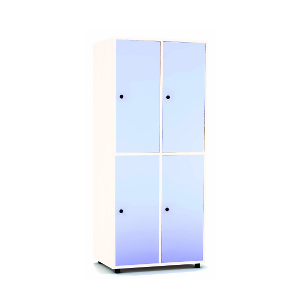 Taquilla blanca 2 puertas 2 columnas 40 cm