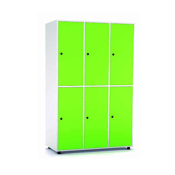 Taquilla blanca 2 puertas 3 columnas 40 cm