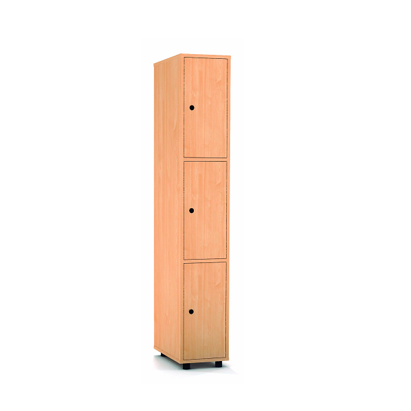 Taquilla haya 3 puertas 1 columna 30 cm