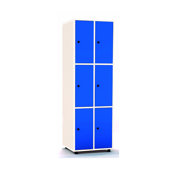 Taquilla blanca 3 puertas 2 columnes 30 cm