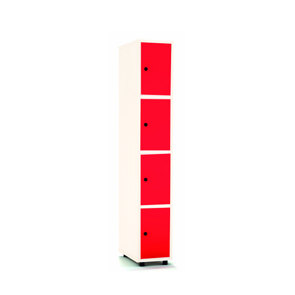 Taquilla blanca 4 puertas 1 columna 30 cm