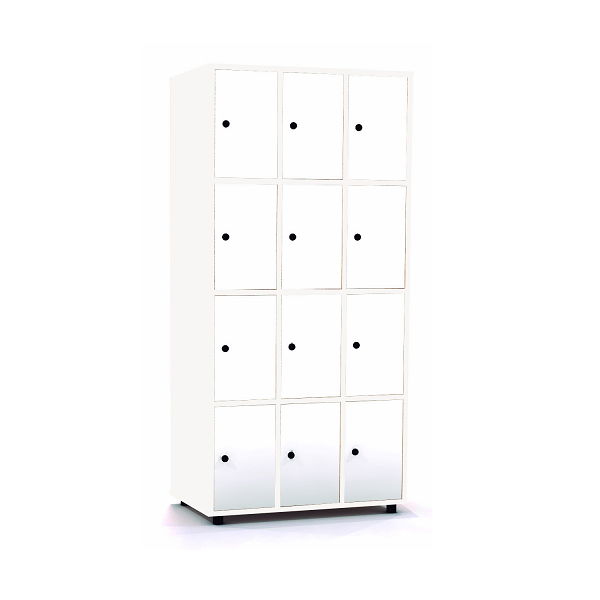 Taquilla blanca 4 portes 3 columnes 30 cm