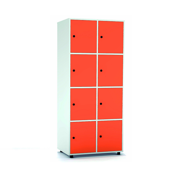 Taquilla blanca 4 puertas 2 columnas 40 cm