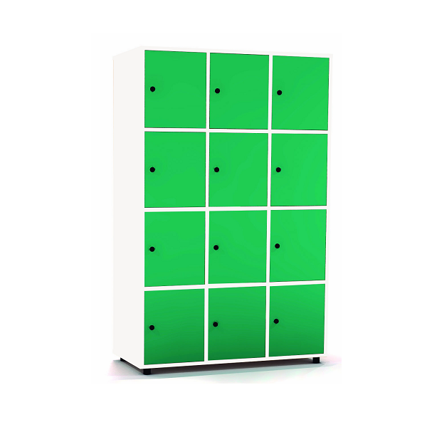 Taquilla blanca 4 puertas 3 columnas 40 cm
