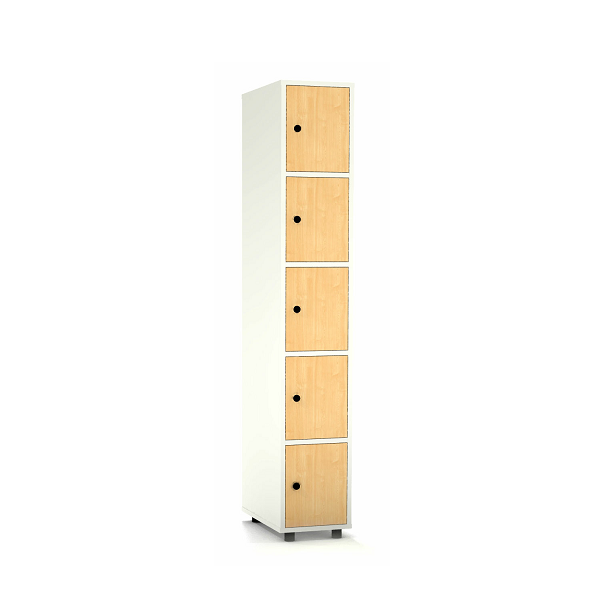 Taquilla blanca 5 portes 1 columna 30 cm