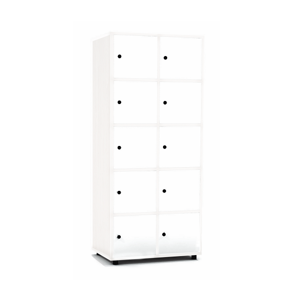 Taquilla blanca 5 puertas 2 columnas 40 cm