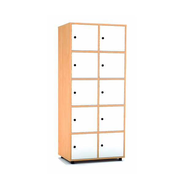 Taquilla haya 5 puertas 2 columnas 40 cm