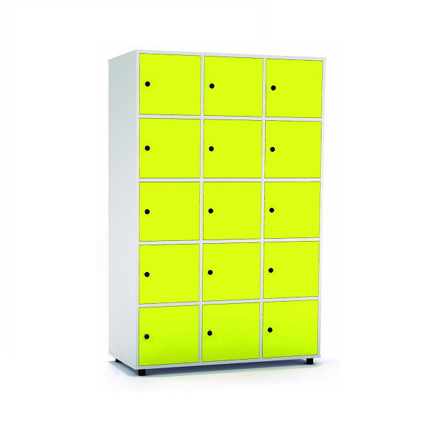 Taquilla blanca 5 puertas 3 columnas 40 cm