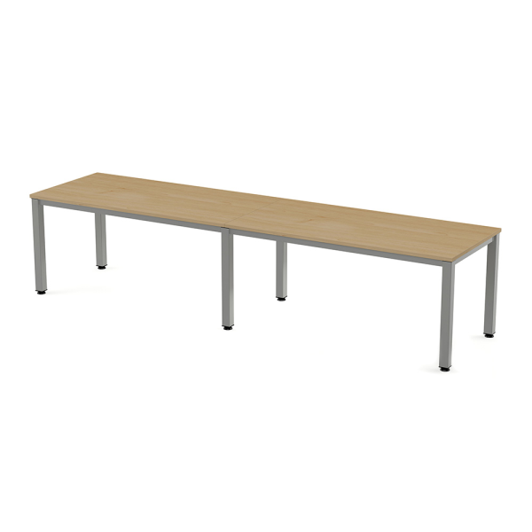 Taula EXECUTIVE rectangular doble estructura gris 320x80 cm