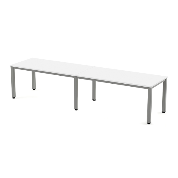 Taula EXECUTIVE rectangular doble estructura gris 320x80 cm