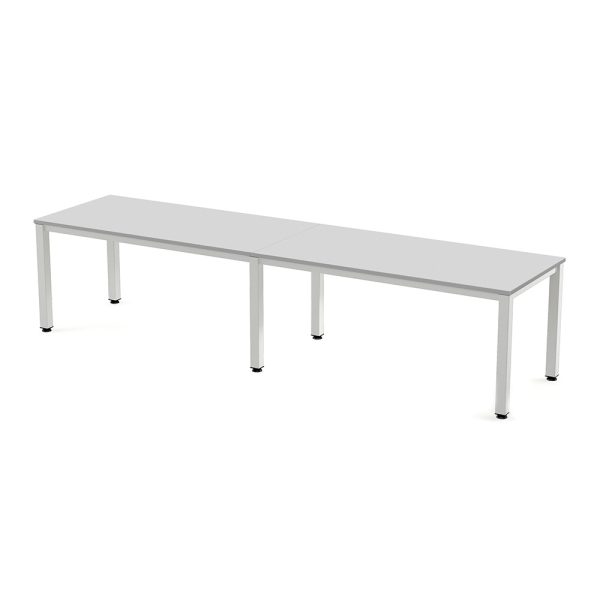 Taula EXECUTIVE rectangular doble estructura blanca 360x80 cm