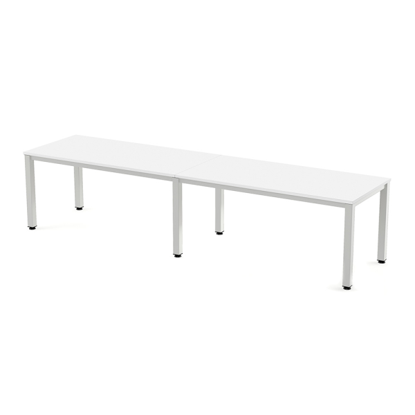Taula EXECUTIVE rectangular doble estructura blanca 360x80 cm
