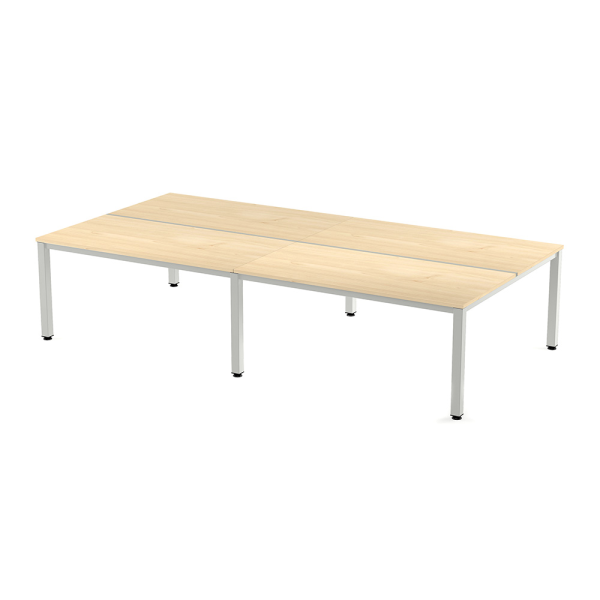 Taula EXECUTIVE rectangular quàdruple estructura blanca 163x360 cm