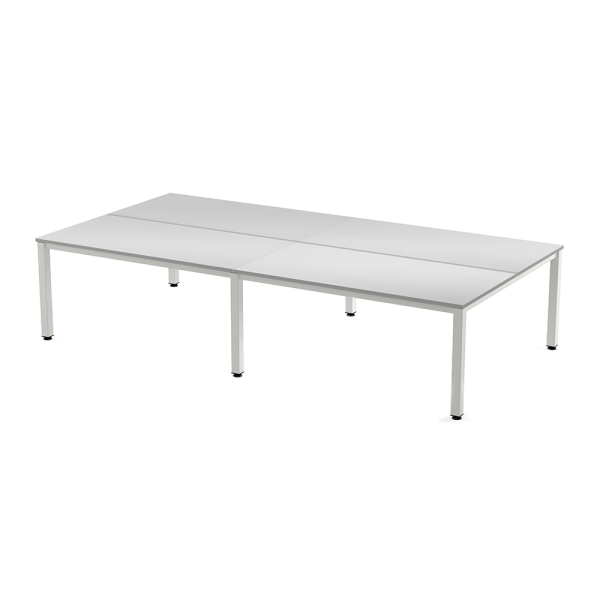 Taula EXECUTIVE rectangular quàdruple estructura blanca 163x360 cm