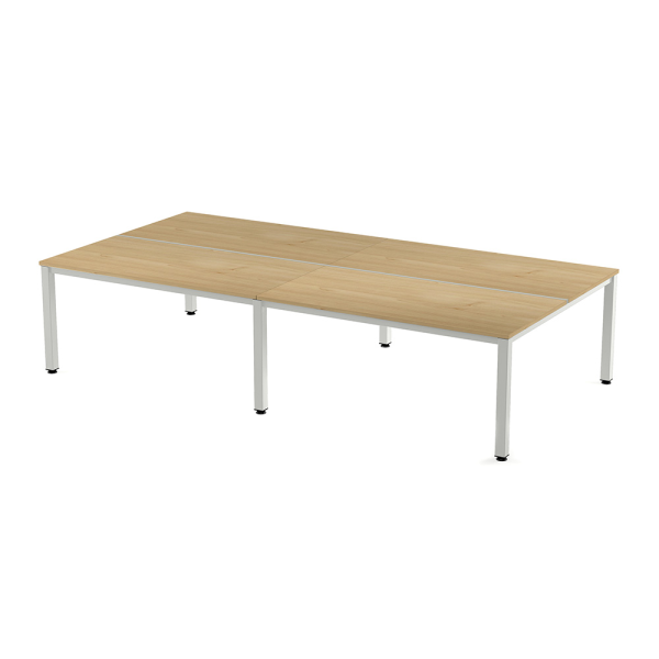 Taula EXECUTIVE rectangular quàdruple estructura blanca 163x360 cm