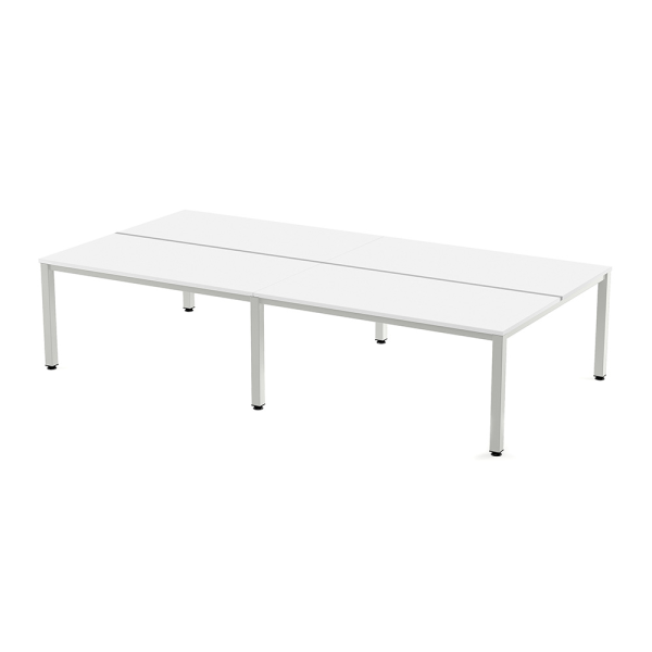 Taula EXECUTIVE rectangular quàdruple estructura blanca 163x360 cm