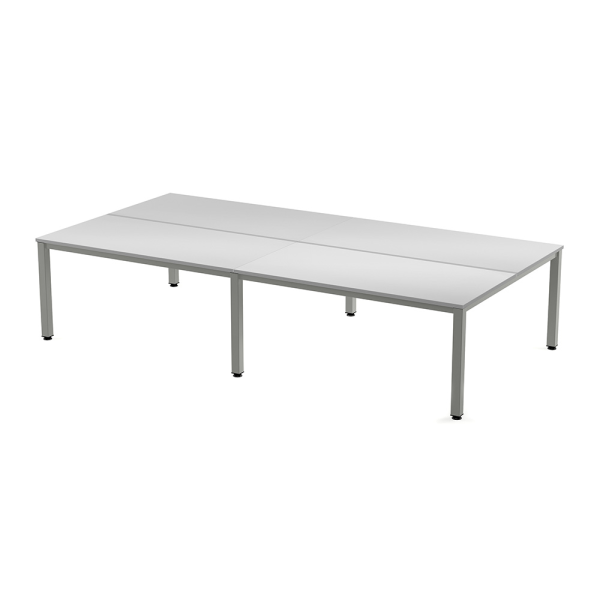 Taula EXECUTIVE rectangular quàdruple estructura gris 163x360 cm