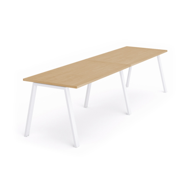 Mesa recta doble WHITE 360x80 cm