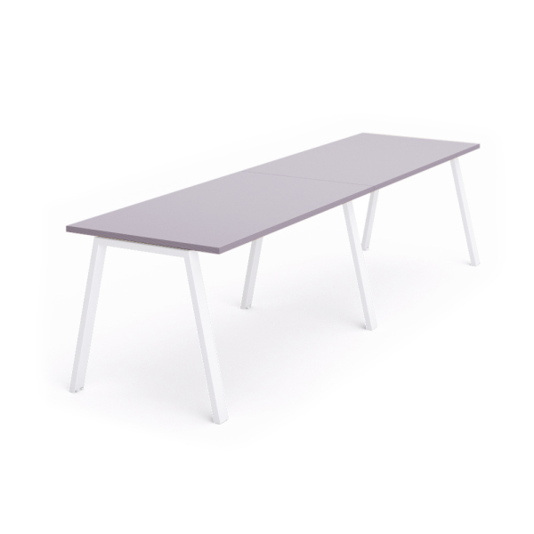Mesa recta doble WHITE 360x80 cm