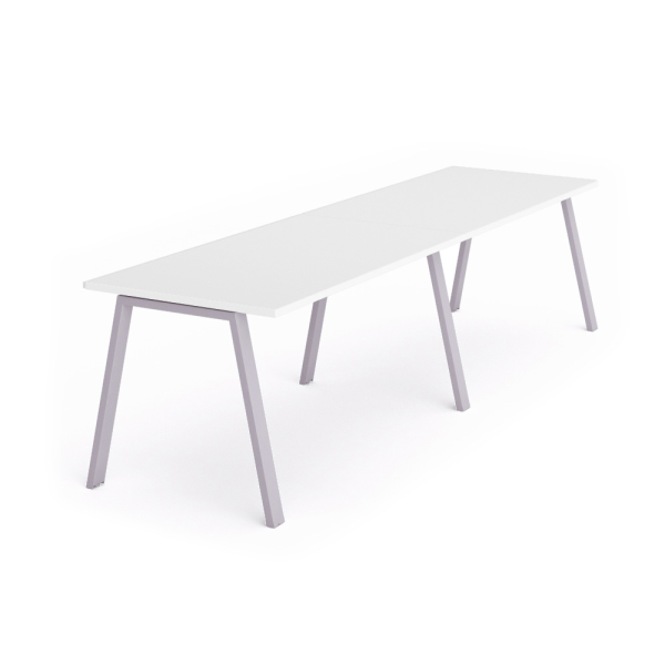 Mesa recta doble WHITE 360x80 cm