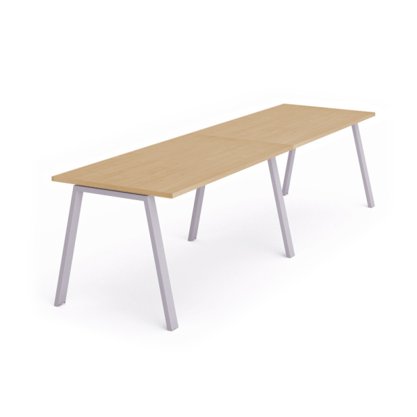 Mesa recta doble WHITE 360x80 cm