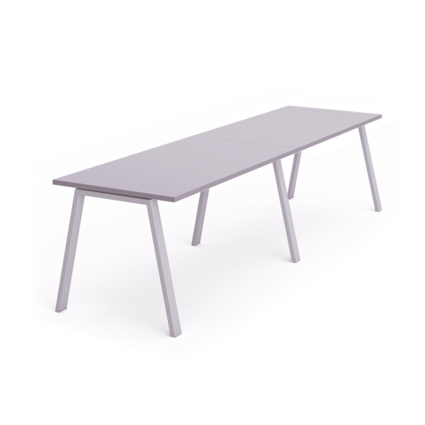 Mesa recta doble WHITE 360x80 cm