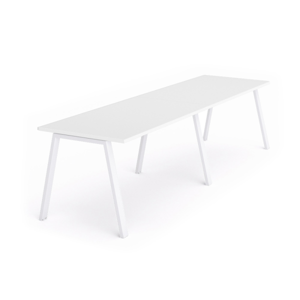Mesa recta doble WHITE 360x80 cm