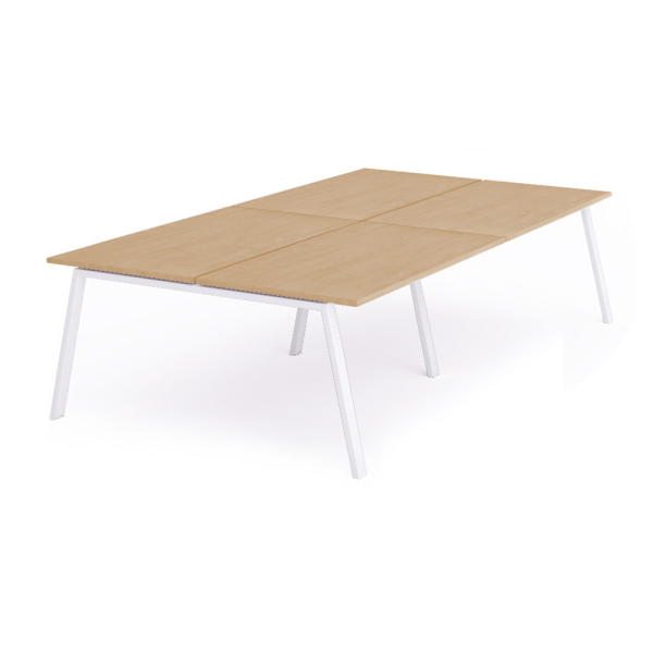 Mesa recta cuadruple WHITE 360x163 cm