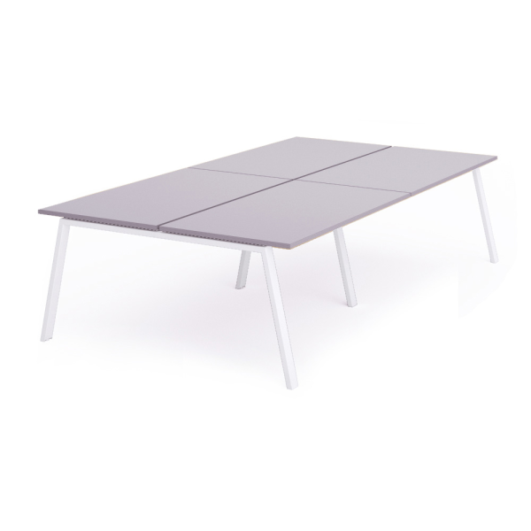 Mesa recta cuadruple WHITE 360x163 cm