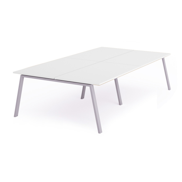 Mesa recta cuadruple WHITE 360x163 cm