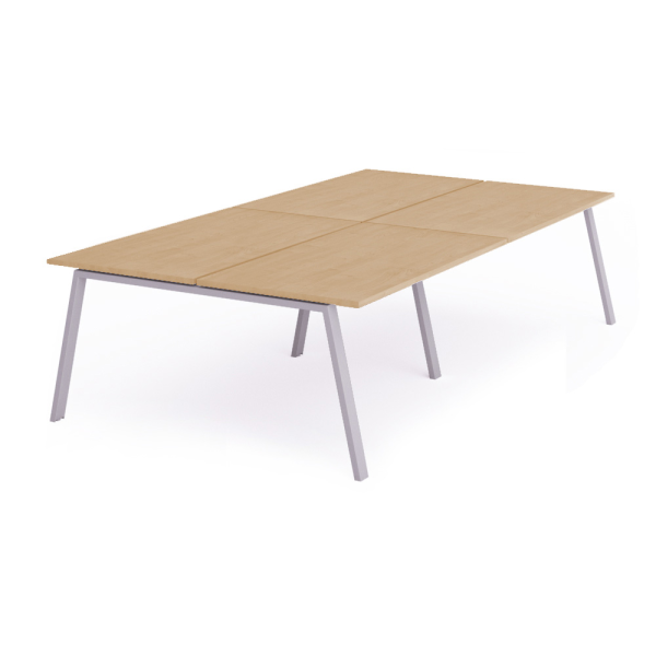 Mesa recta cuadruple WHITE 360x163 cm