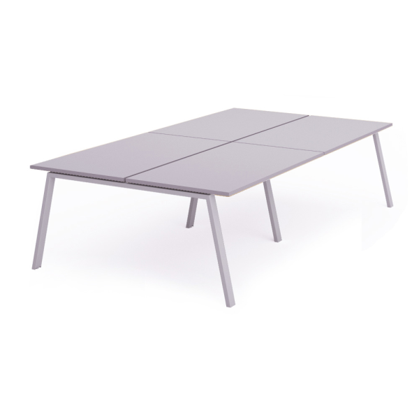 Mesa recta cuadruple WHITE 360x163 cm