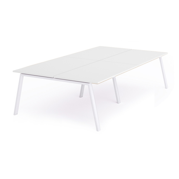 Mesa recta cuadruple WHITE 360x163 cm